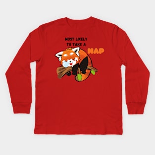 Most likely to take a nap Kids Long Sleeve T-Shirt